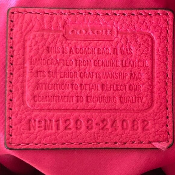 COACH Pink Cream/ Light Taupe Leather Color Block Chain Strap Tote Purse - Picture 8 of 14